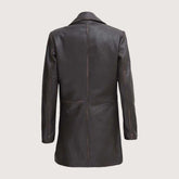 Dark Brown Women Leather Car Coat